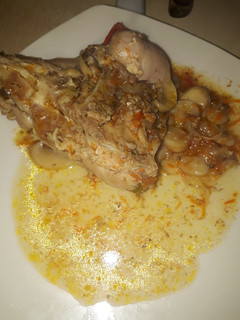 Una foto de Pollo al jugo con champiñones