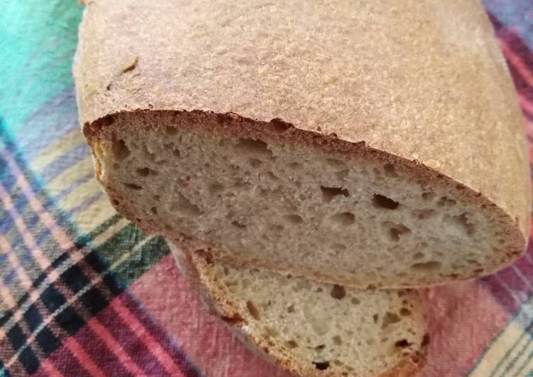 Steps to Make Super Quick Homemade Pane con farina di tipo 1 con lievito madre cotto su pietra