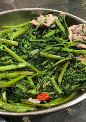 沙茶牛肉炒空心菜 的食譜成品照片
