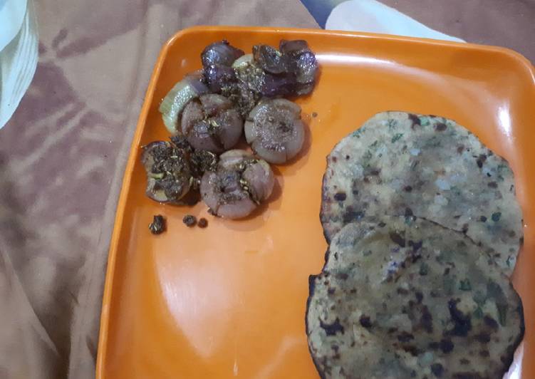 Recipe of Super Quick Homemade Flower onions with stuff paratha