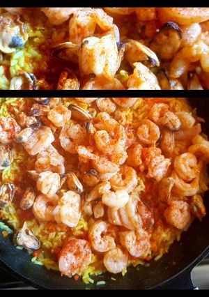 Una foto de Arroz saborizado, mar y tierra
