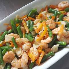 A picture of Tumis udang buncis wortel.