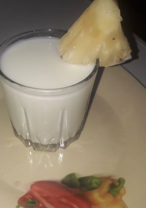 A picture of Banana and milk smootie.