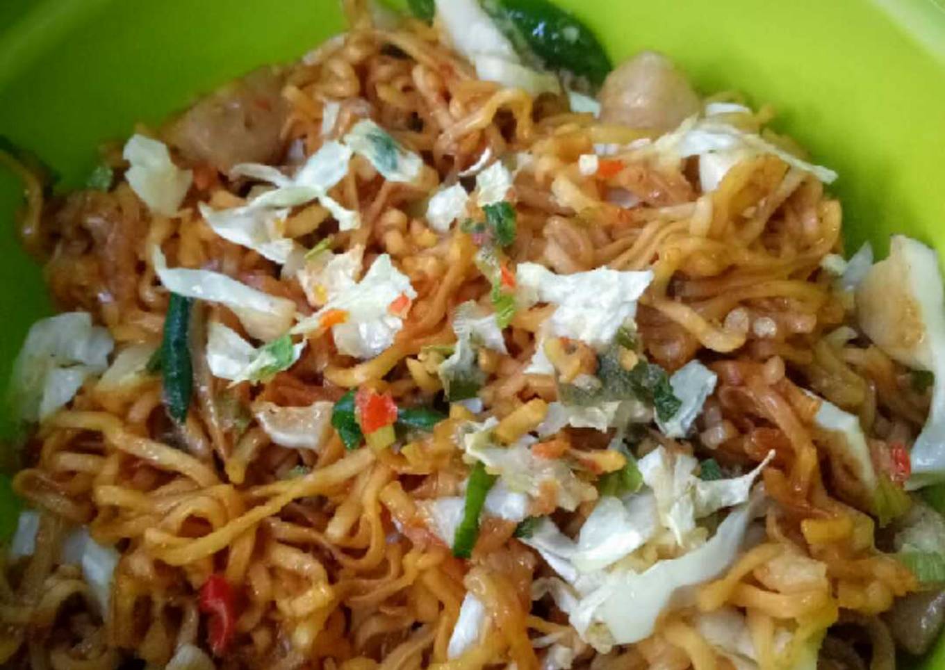 Mie Goreng Jawa dengan bumbu baceman bawang putih