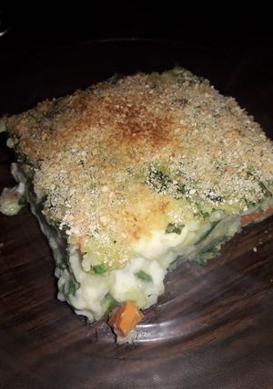 Una foto de Pastel de arroz con espinaca