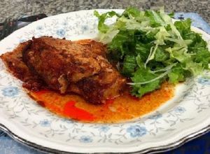 Una foto de Lomo enchilado