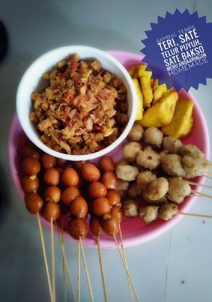 Foto resep Sambel teri tempe + sate telur puyuh homemade