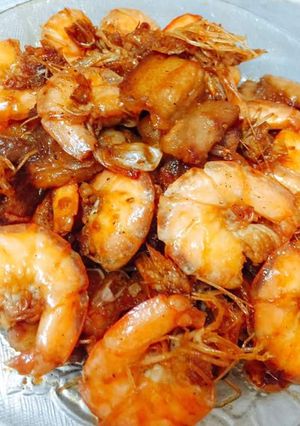 Hình của món Tôm Rang Thịt Ba Chỉ.