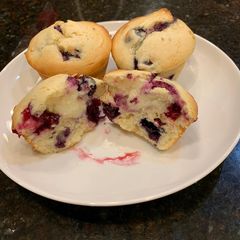 Blueberry Muffins A picture of Blueberry Muffins.