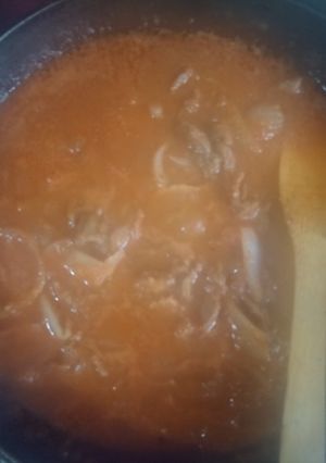 Una foto de Bistec en Salsa Roja 🍅❤