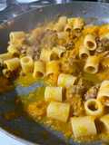 Mezze maniche con zucca e soia