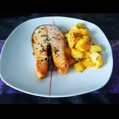 Receta freidora de aire: Salmón con patatas en airfryer