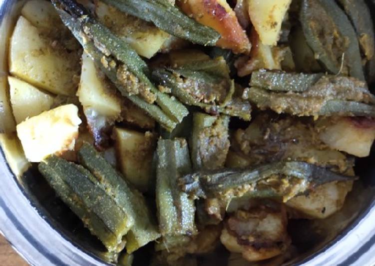 Easiest Way to Prepare Any-night-of-the-week Masala lady finger and potatoes