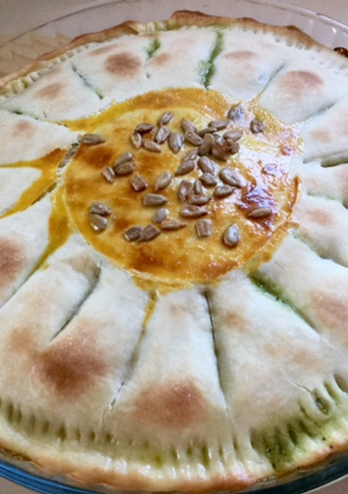 Una foto de Girasol de verdura y queso