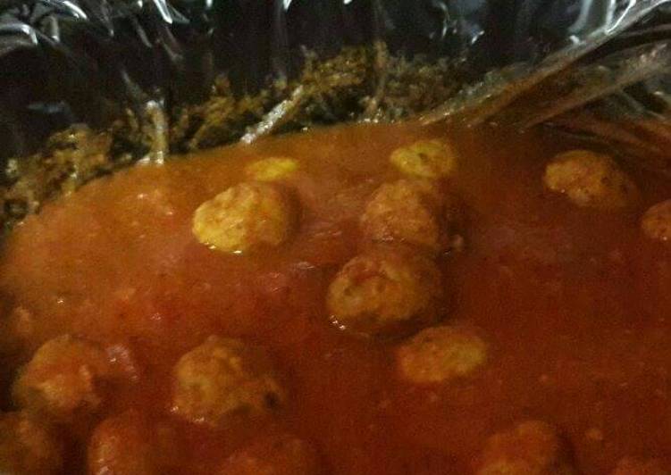 Recipe of Ultimate Pork and turkey crockpot meatballs