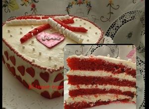 Foto principal de Tarta para San Valentín de terciopelo rojo