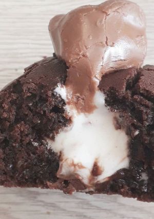 Une photo de Muffin chocolat et ourson guimauve