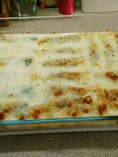 Una foto de Canelones de espinacas y carne con paté
