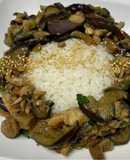 Cà tím xào thịt gà