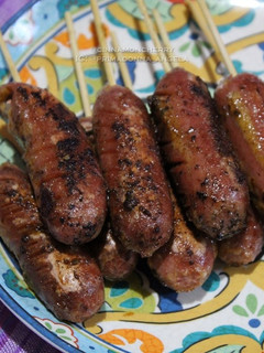 A picture of Sausages with Homemade Mild Rub and Mayonnaise.