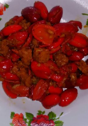 Foto resep Oseng kulit melinjo mix tempe pedes
