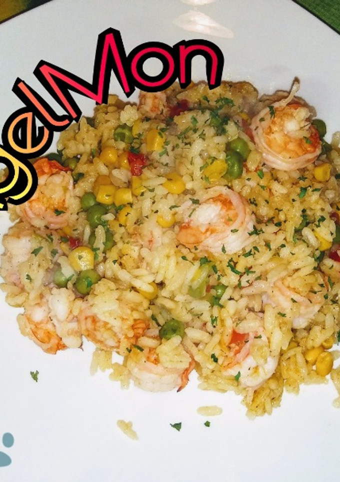 Una foto de 🍛Arroz con Camarones🍛 Receta Colombiana