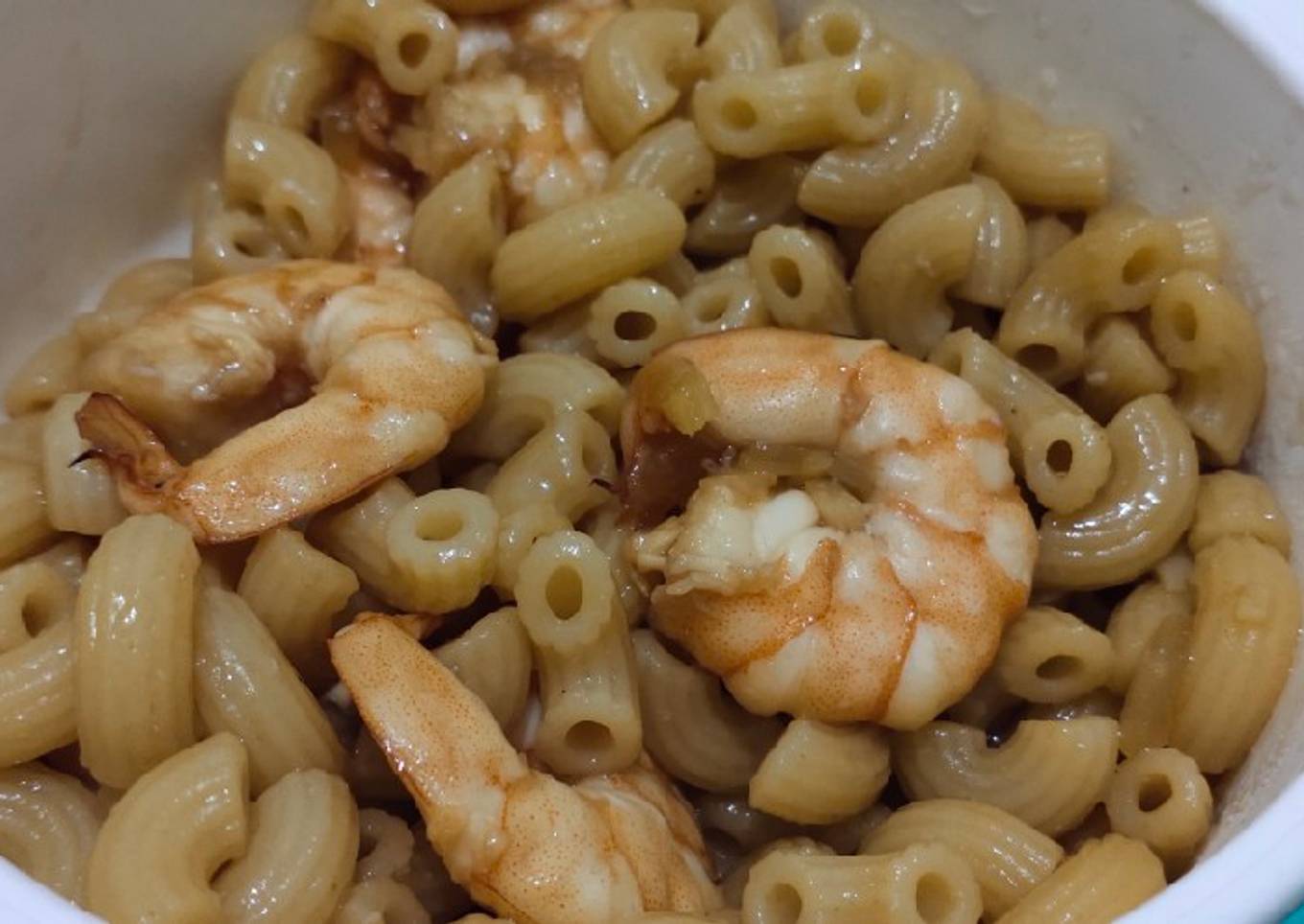 Macaroni udang saus tiram