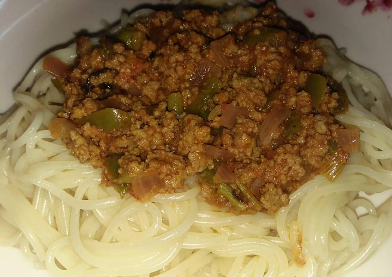 Spaghetti and mince meat #Mykidsfavouritedishcontest