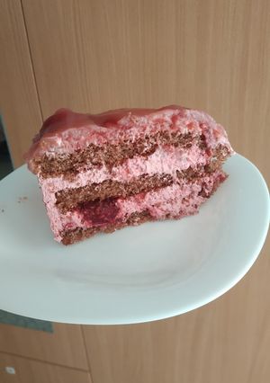 Epres-meggyes torta desszert recept fotója