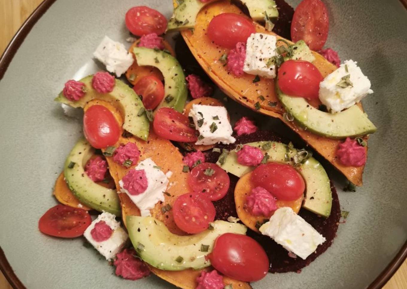 Patate douce colorée