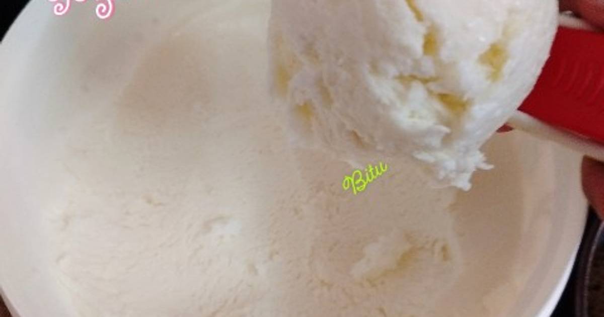 Eggless Vanilla & Yogurt Ice Cream Recipe by Bitu IND (Manju Jain