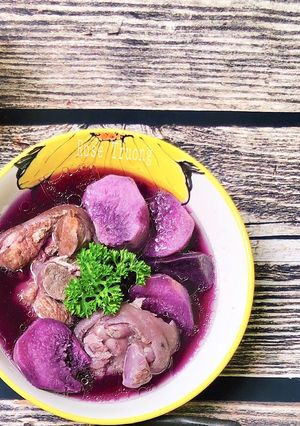 Hình của món Canh Khoai Tím Mini Nấu Giò Heo Mọi.