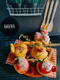 Strawberry Klepon filled Swan Pate a Choux