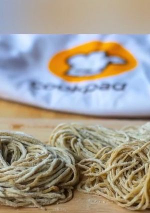 A picture of Homemade egg noodles.