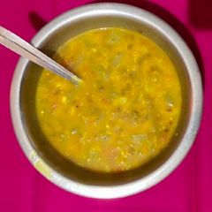 A picture of Moog dal with lauki.