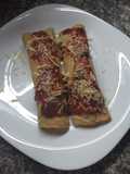 Canelones con relleno de verduras al vapor y ají catalán