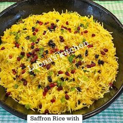 A picture of Saffron Rice with Pomegranate:.