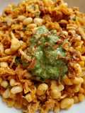 Fesolets con pulled pork y pesto de queso trufado y nueces
