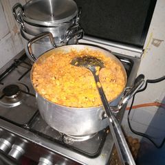 A picture of Jallof rice and beans.