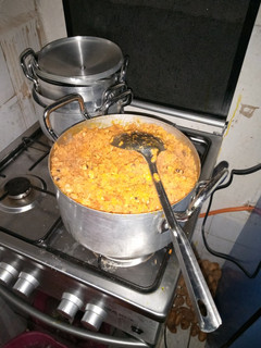 A picture of Jallof rice and beans.