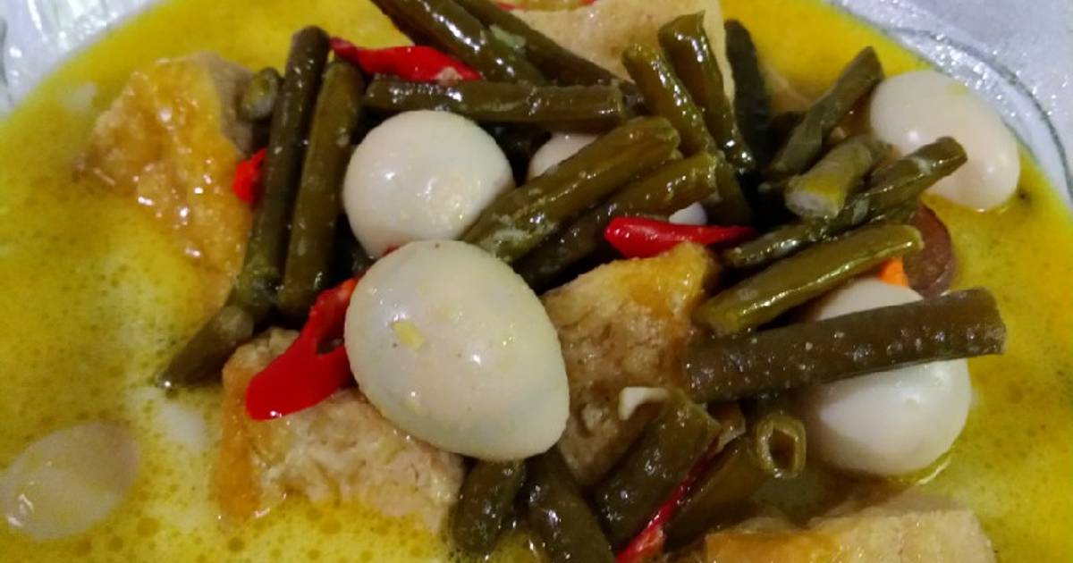 Resep Sayur Santen Tahu Telor Kacang Panjang Oleh Endah Kusumawati