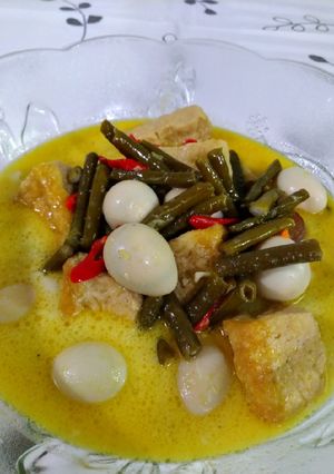 Foto resep Sayur santen tahu telor kacang panjang