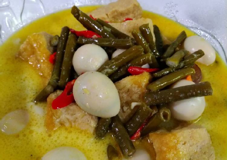 Sayur santen tahu telor kacang panjang