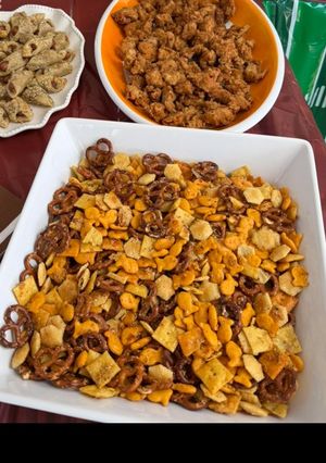 A picture of Baked Snack Mix.