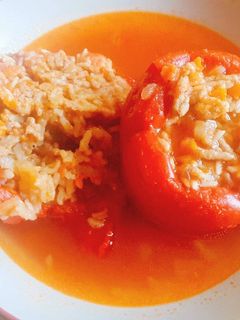 Una foto de Pimiento relleno al estilo de mi madre