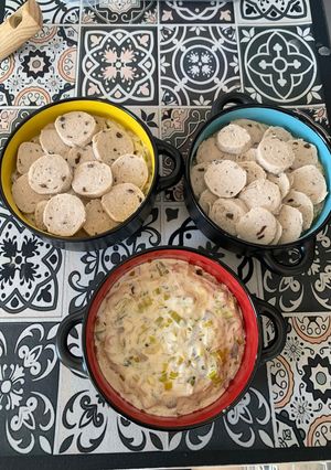 Une photo de Cassolette au poireaux et boudin blanc 3 personne
