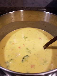 A picture of Beer cheese soup.