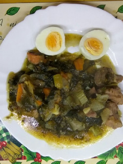 Una foto de Estofado de pavo con verduras y algas variadas