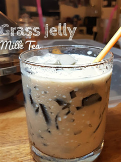 Foto resep Grass Jelly milk tea