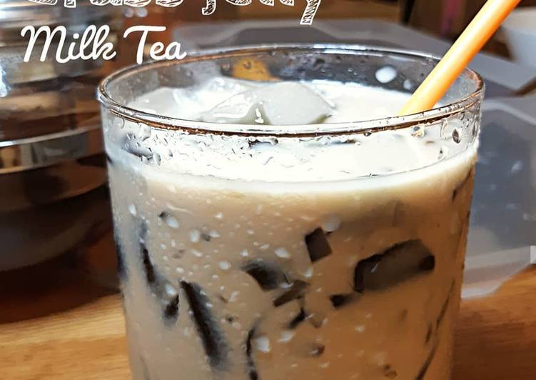 Resep masakan Grass Jelly milk tea | Bahan Membuat Grass Jelly milk tea Yang Enak Dan Mudah